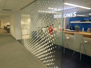 White Vinyl Distraction Graphics for Dow Jones in DC 