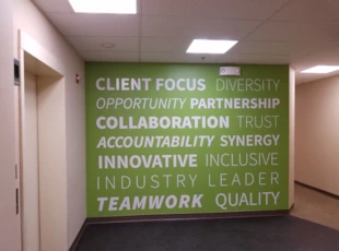 Wall graphics for Hess Construction in Gaithersburg, MD 