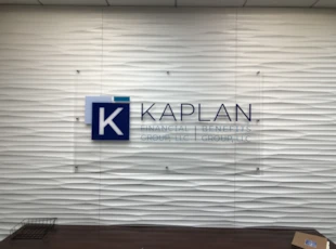 acrylic lobby logo custom business sign with standoffs