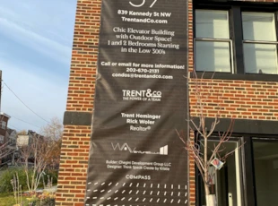 custom print mesh banner for real estate