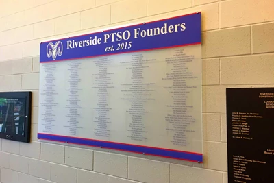 Acrylic Donor Wall for Riverside High