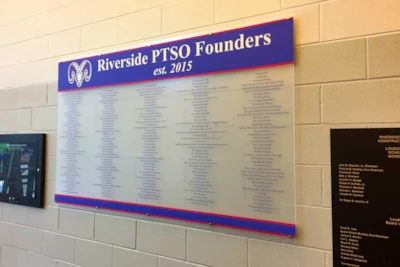 Acrylic Donor Wall for Riverside High