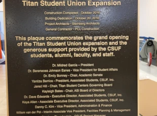 Cast Bronze Plaque - Cal State Fullerton Student Union