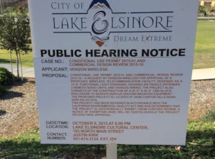 Lake Elsinore Public Hearing Sign