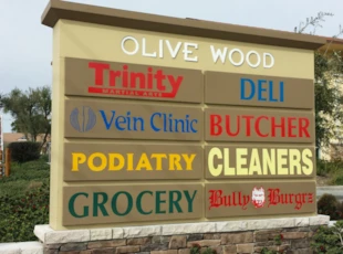 Monument Sign Olive Wood Murrieta