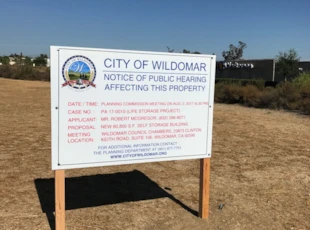 Wildomar Public Hearing Sign