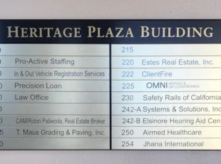 Directory Signs | Property Management | Southern California | Metal
