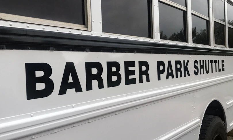 Cut Vinyl Vehicle Lettering on buses