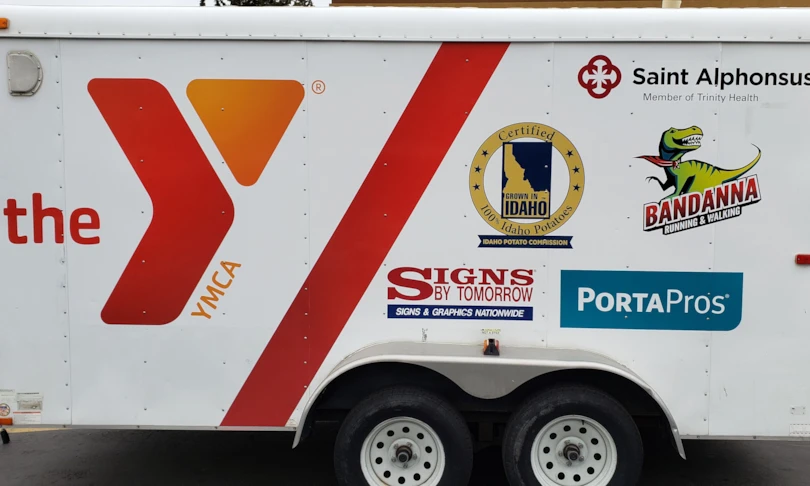 Custom Trailer graphics with sponsor logos