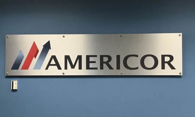 Brushed Aluminum Panel with vinyl graphics and standoffs