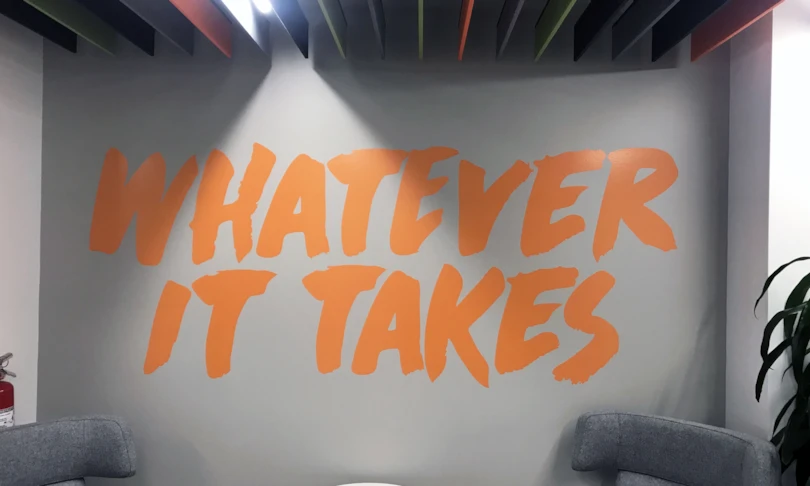 Vinyl wall lettering on a large scale for large impact