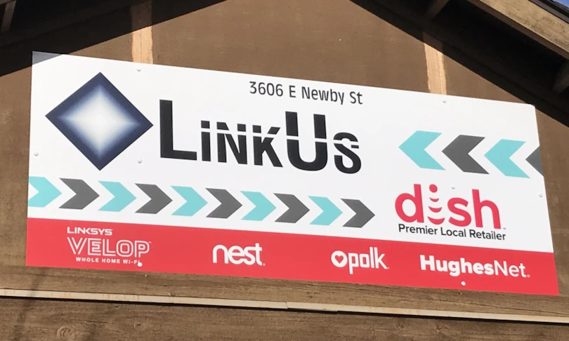 Digitally printed panel sign bor building exterior