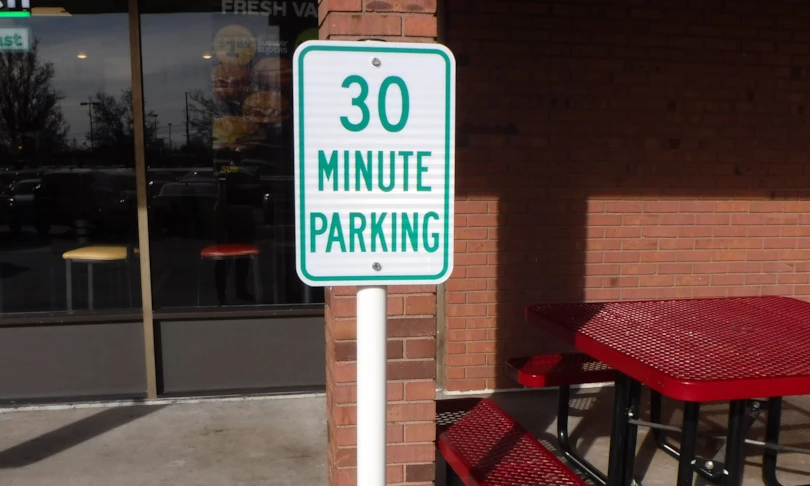 Parking signs in private parking lot