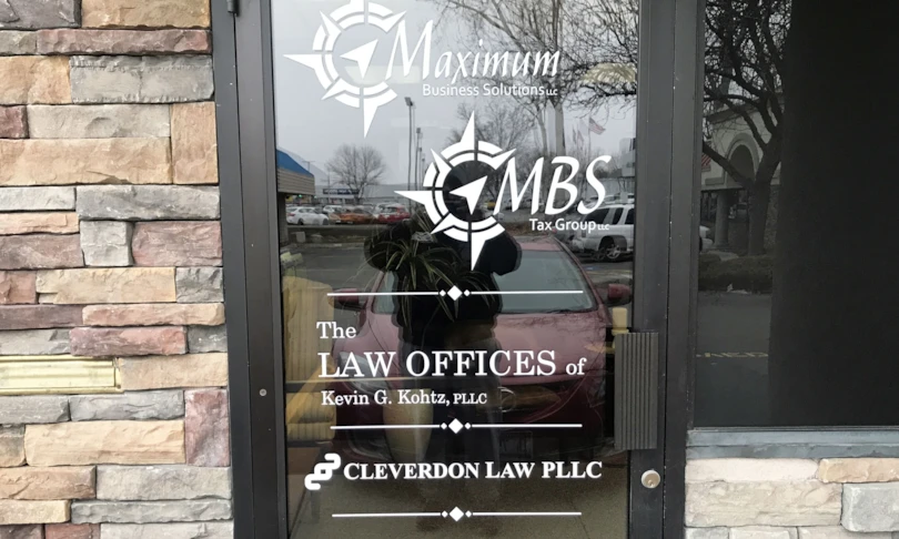 Vinyl window logos and graphics