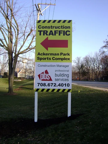 Construction Directional Post and Panel Sign