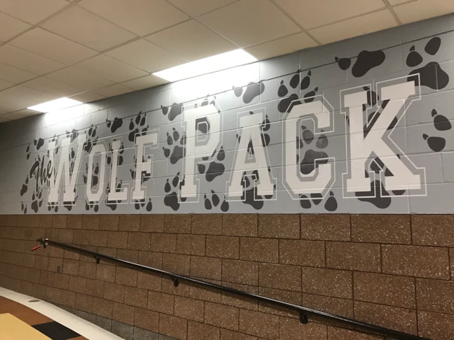 Custom Wall Graphics on painted cinder block