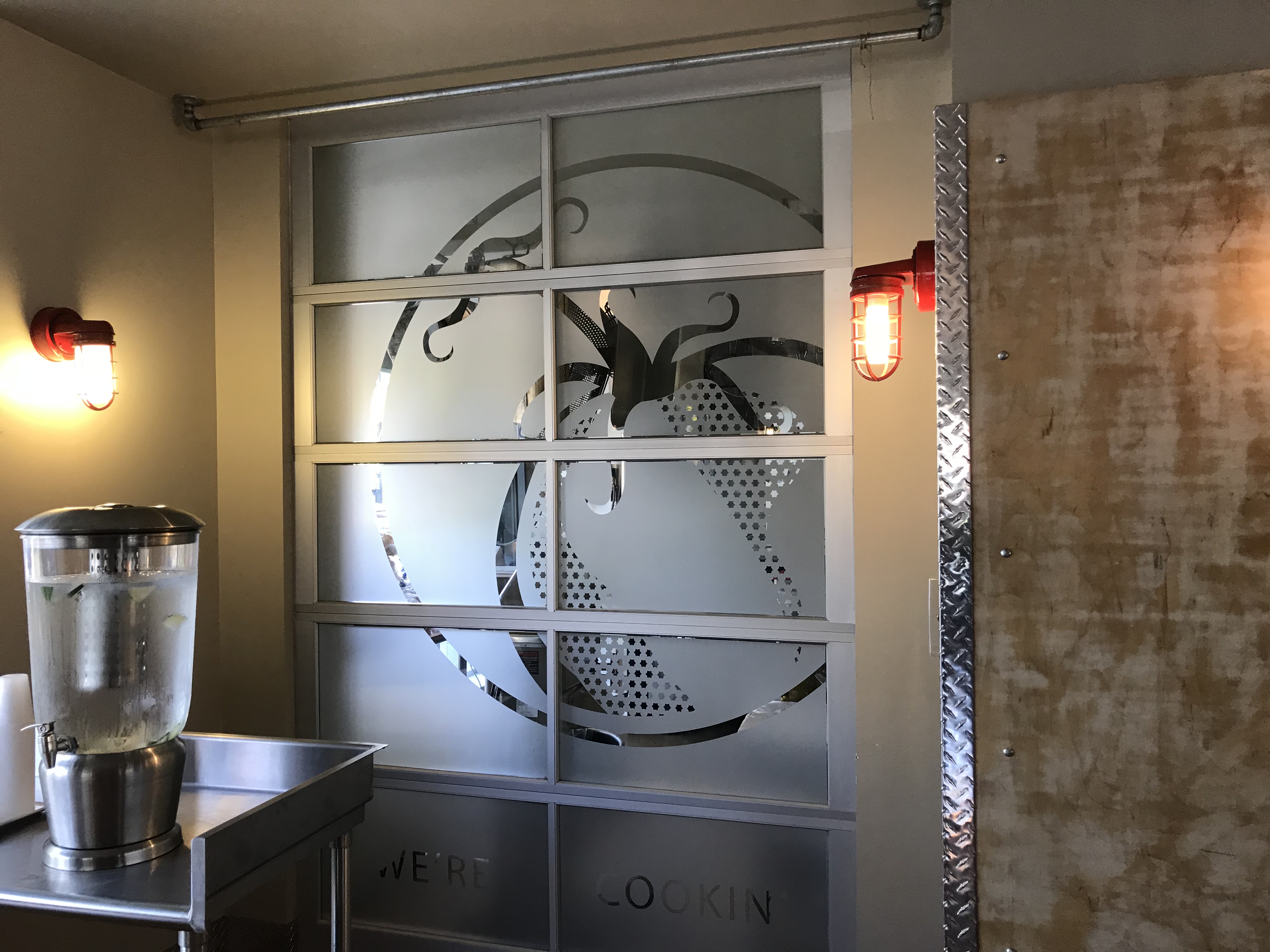 Custom frosted window graphic