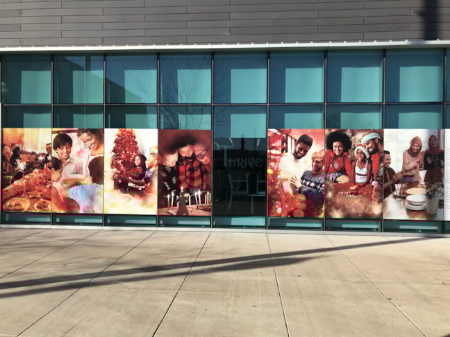 Window Graphics showing different holiday traditions