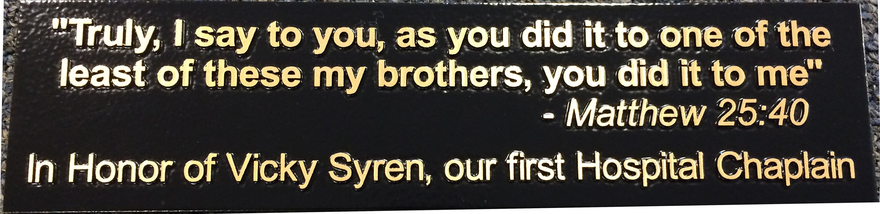 Bronze Plaque for a park bench | Signs By Tomorrow Plainfield