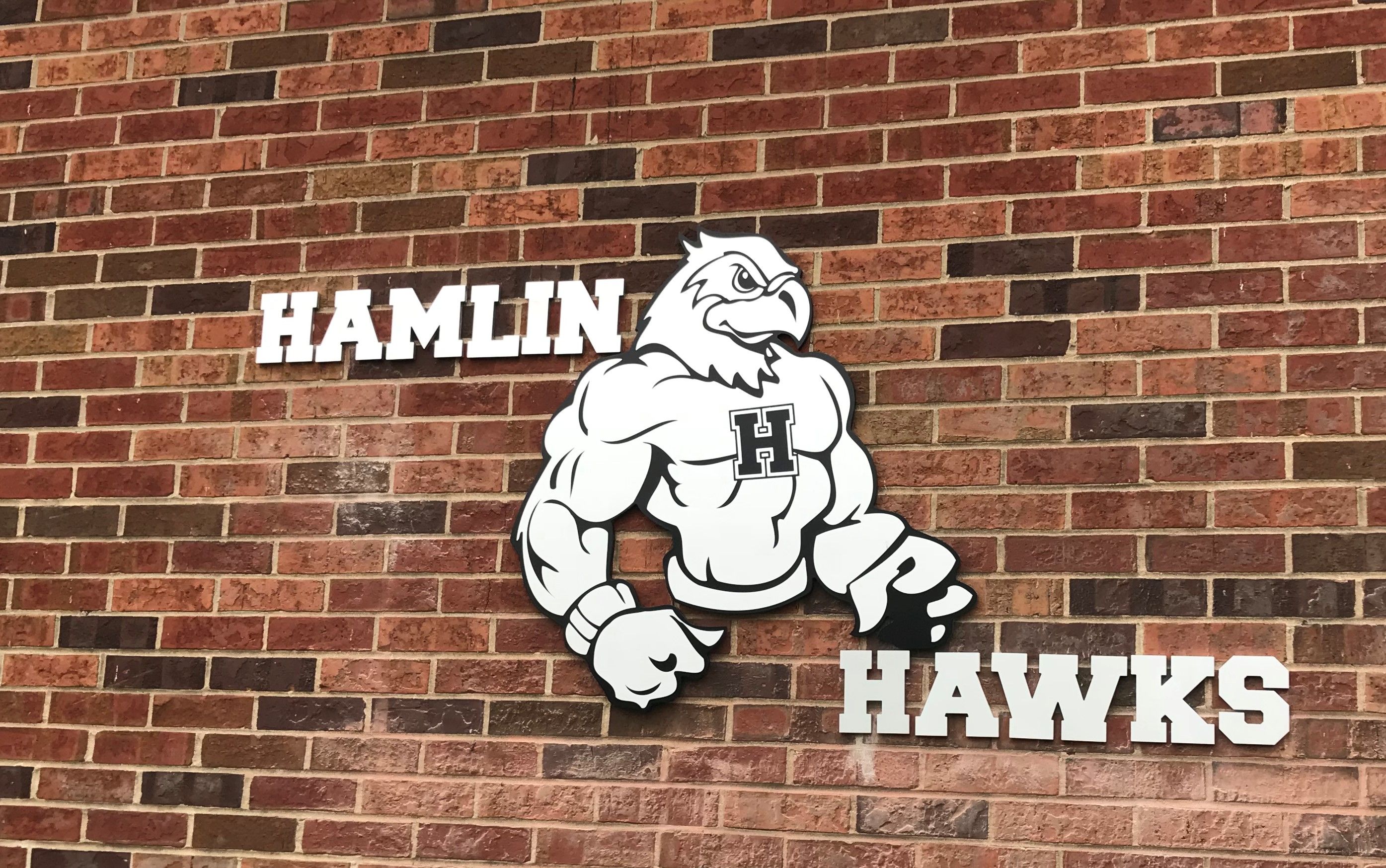 Painted acrylic wall logo