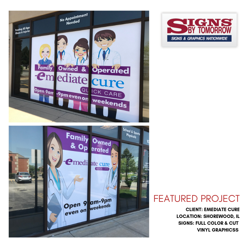 FEATURED PROJECT - Window graphics, for Emediate Cure