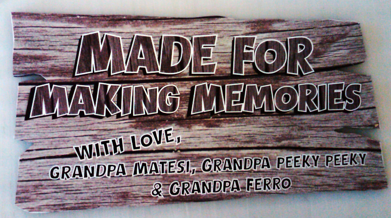 Wood sign with a laminated digital print.