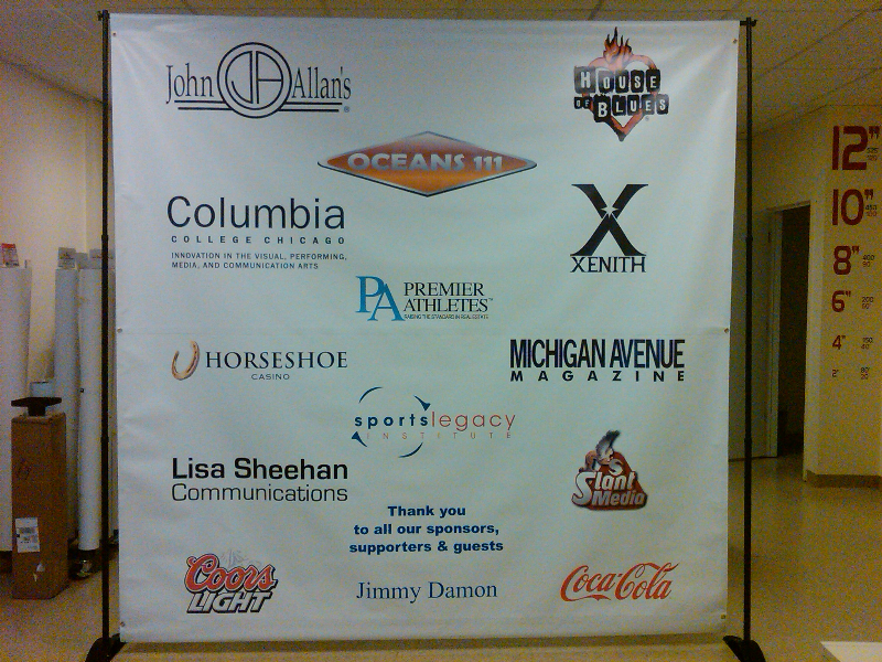 8' x 8' Event Sponsor Logo Backdrop and Stand