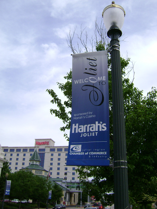 18 oz double-sided pole banner in Joliet