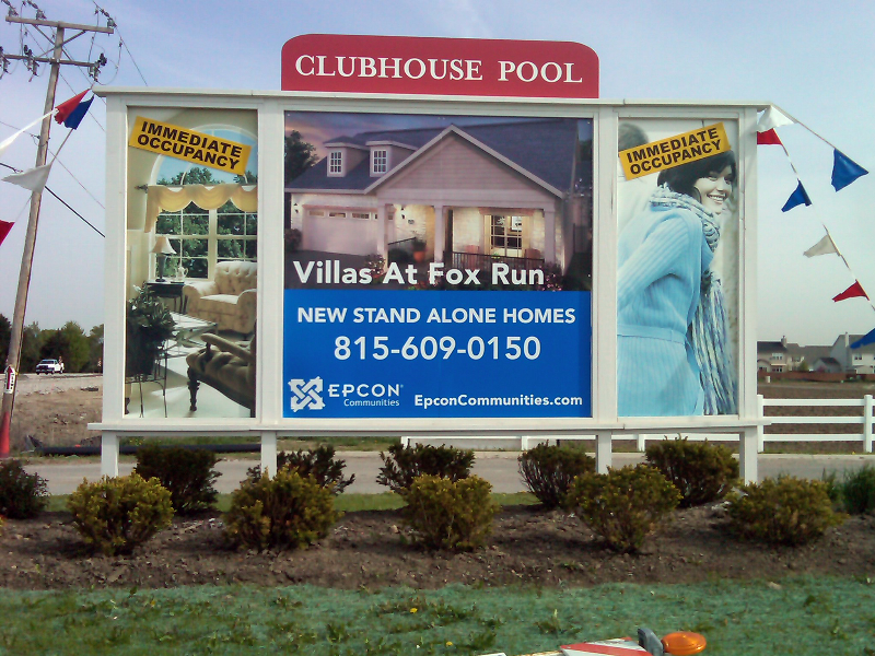 Development sign in Plainfield