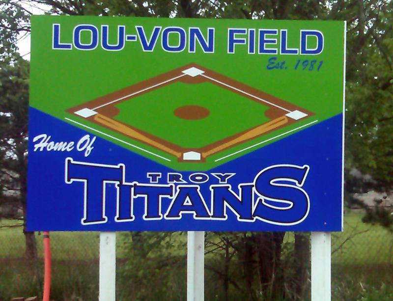 Troy Titans Baseball Entryway Sign