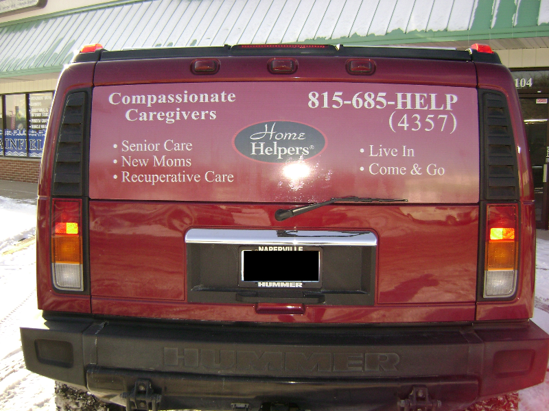 Perforated vinyl on a Hummer