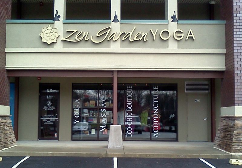 Zen Garden Yoga: Metal fabricated letters