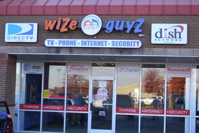 Wize Guys: Internally illuminated channel letters