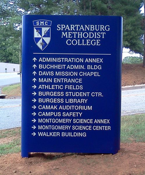 Spartanburg Methodist College: Wayfinding monument sign