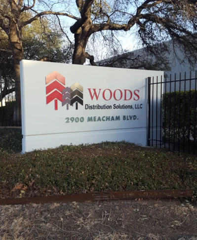 Woods Distribution Monument Sign Dimensional Lettering