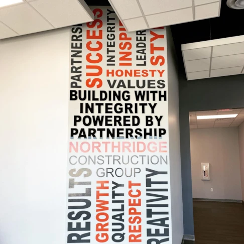 Northridge Construction Group Dimensional Word Wall - 3D Signs