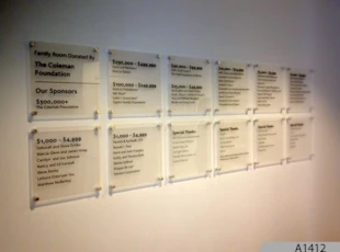 Acrylic Donor Signs with Decorative Standoffs