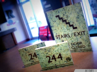 Custom made 1/2 ADA Room ID Signs - A1381