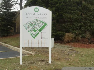 Post & Panel Map Sign - Tanglewood Apartments
