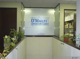 Frosted / Edged Windows Film with Blue Logo