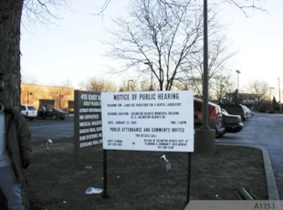 Public Hearing Plastic Sign on U-Channel Posts