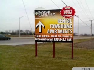 Billboard Sign with Starburst and 4x4 Posts