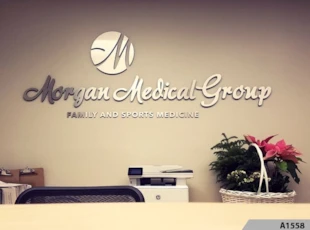 How about some new 3-Dimensional Brushed Silver Aluminum Logo Signage to really dress up your Lobby or Conference Room? Morgan Medical Group, Park Ridge, IL