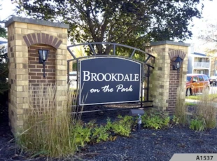 Routed or Engraved Polycarve Post and Panel Signs, made out of HDPE, a Multi-Color Engravable Polymer Sheet. Brookdale on the Park, Naperville, IL