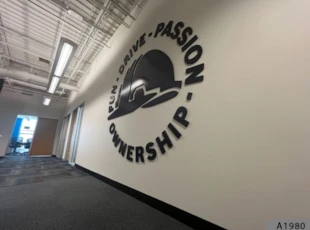 Large 3D Acrylic Logo and Letters flash-mounted Hallway Signage | Mt. Prospect, IL | Acrylic