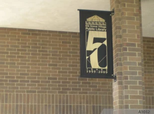 Public Library in Elk Grove Village using Blvd. Banners to celebrate their 50 Year Anniversary