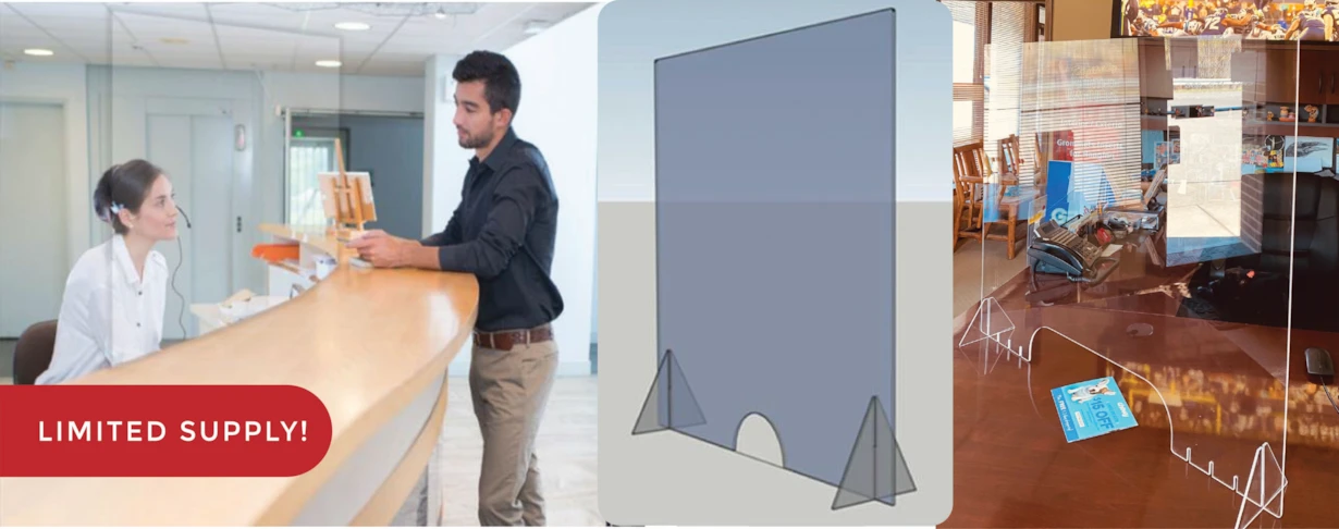Free Standing Acrylic Sneeze Guards
