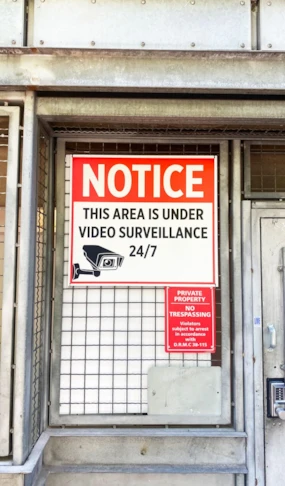 Metal Surveillance Signs