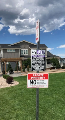 Metal Signs with No Trespassing lingo