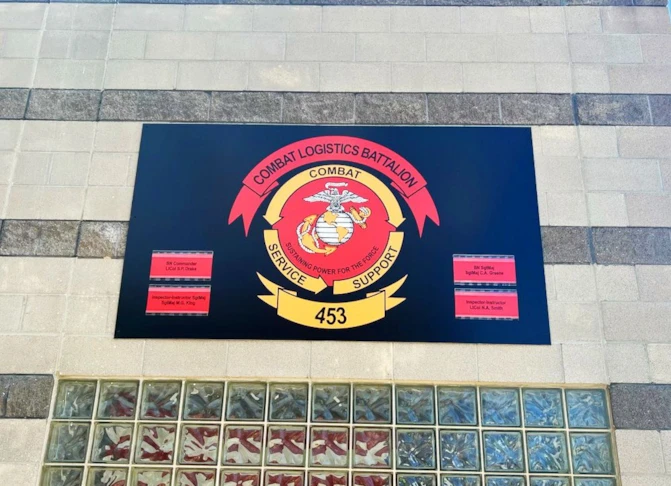 Metal Sign with Slider Inserts for Military Installation